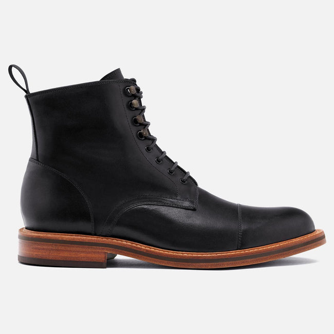 *SECONDS* Dowler Cap-toe Boot - Calfskin Leather - Black