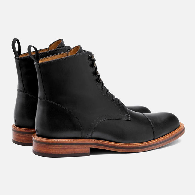 *SECONDS* Dowler Cap-toe Boot - Calfskin Leather - Black