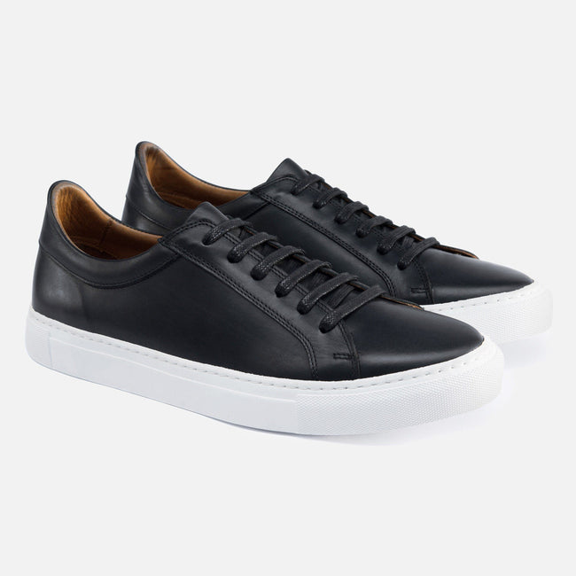 *SECONDS* Alba Low Top Sneakers - Black Leather