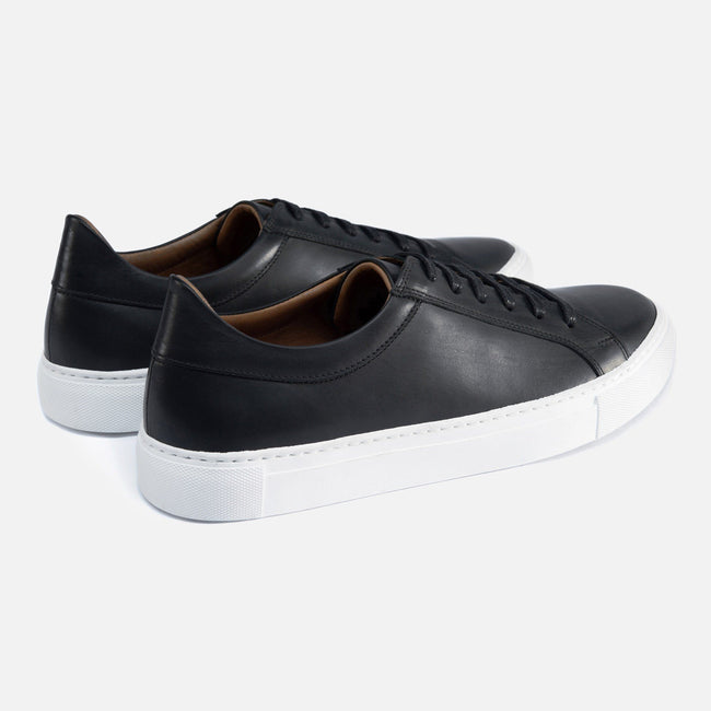 *SECONDS* Alba Low Top Sneakers - Black Leather