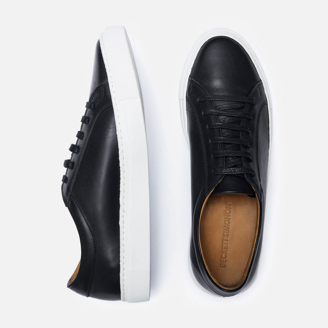 *SECONDS* Alba Low Top Sneakers - Black Leather