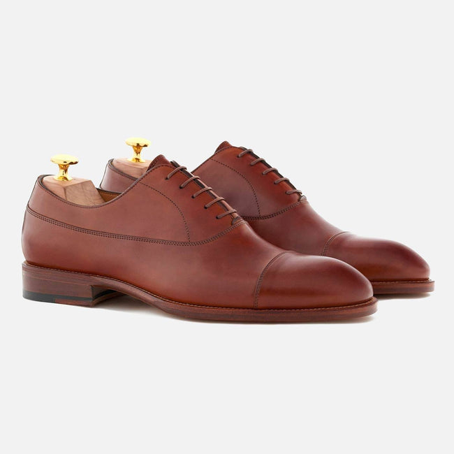 Caine Oxfords - Italian Calfskin - Mid tan