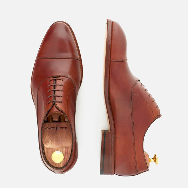 Caine Oxfords - Italian Calfskin - Mid tan