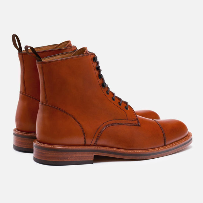 *SECONDS* Dowler Cap-toe Boot - Calfskin Leather - Tan
