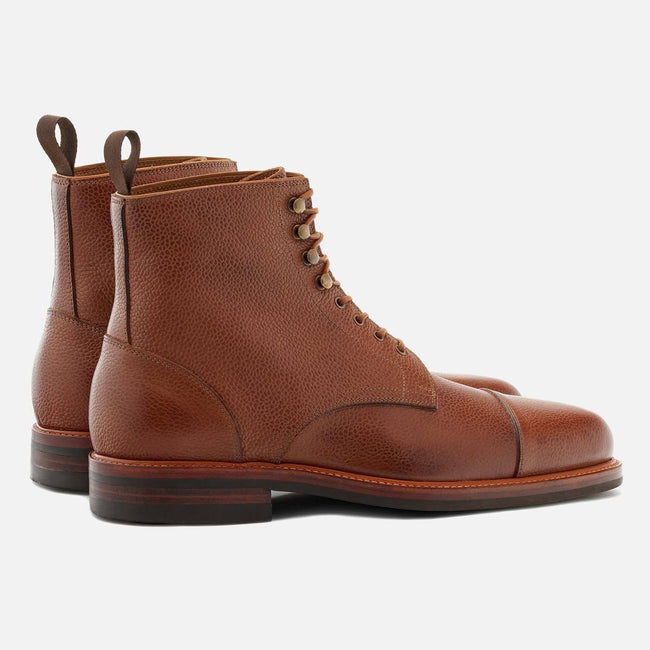 *SECONDS* Dowler cap-toe Boots - Pebble grain leather - Tan