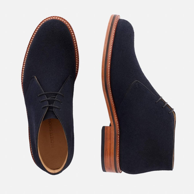 Laval Chukka Boots - Water Resistant Suede - Navy