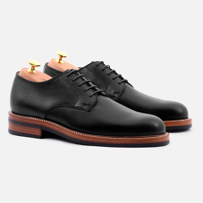 Dunham Derby - Tumbled Leather - Black