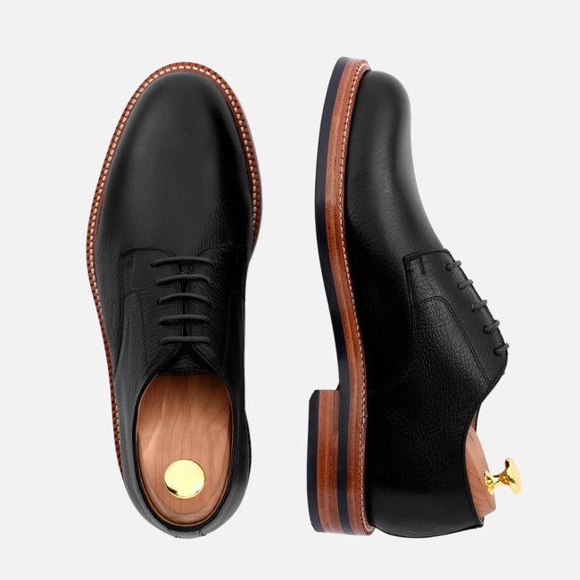 *SECONDS* Dunham Derby - Tumbled Leather - Black