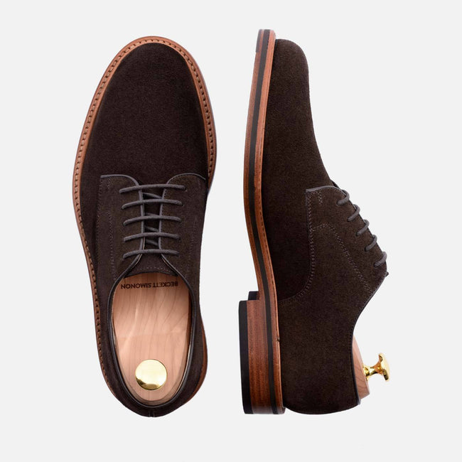 *SECONDS* Dunham Derby - Water repellent Suede - Brown