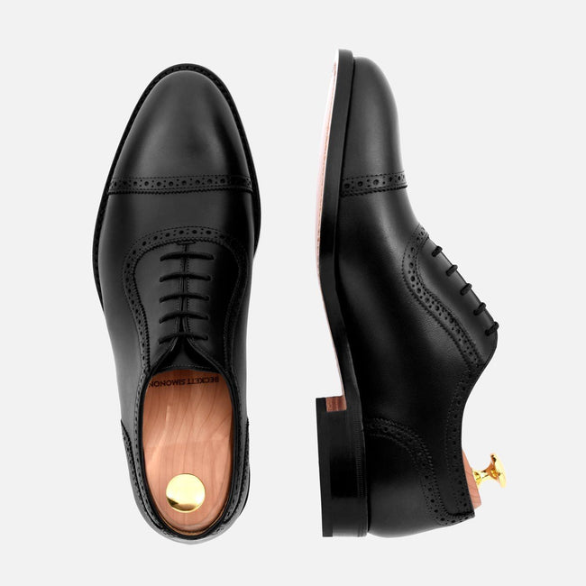 *SECONDS* Durant Oxford Brogues - Calfskin Leather - Black