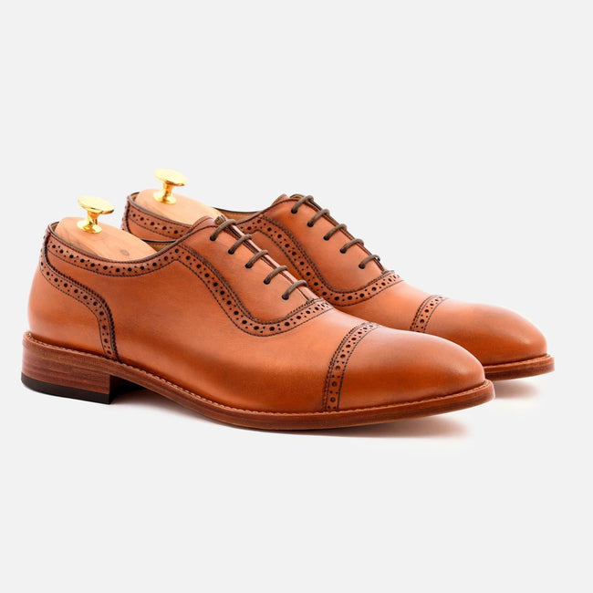*SECONDS* Durant Oxford Brogues - Calfskin Leather - Tan