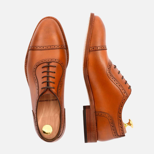 *SECONDS* Durant Oxford Brogues - Calfskin Leather - Tan