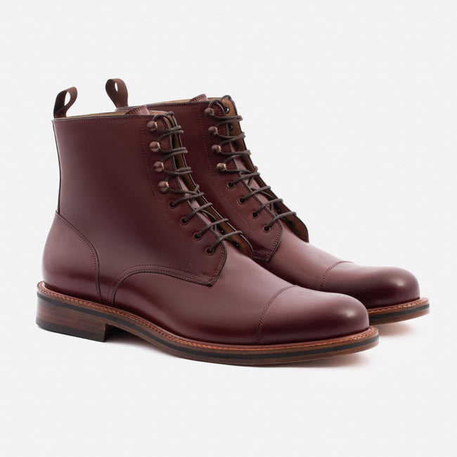 Dowler Cap-toe Boot - Calfskin Leather - Bordeaux