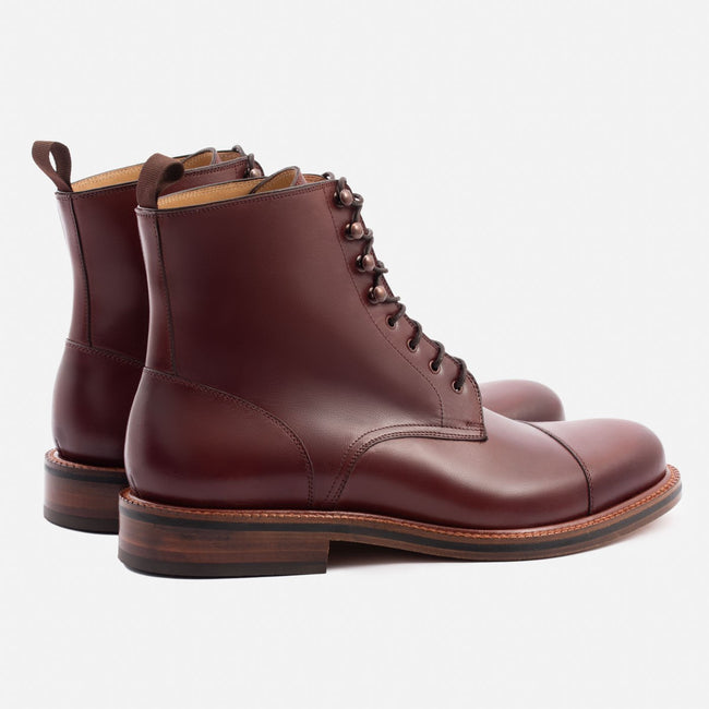 Dowler Cap-toe Boot - Calfskin Leather - Bordeaux