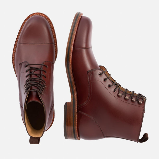 Dowler Cap-toe Boot - Calfskin Leather - Bordeaux