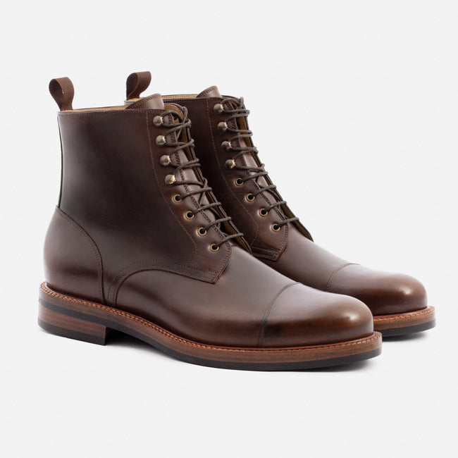 Dowler Cap-toe Boot - Pull-Up Leather - Brown