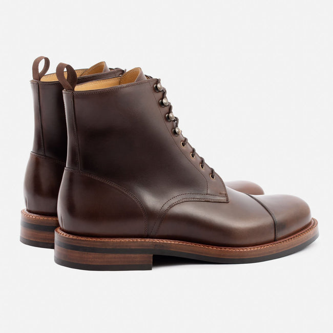 Dowler Cap-toe Boot - Pull-Up Leather - Brown