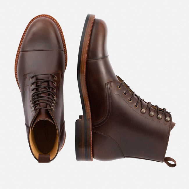 Dowler Cap-toe Boot - Pull-Up Leather - Brown
