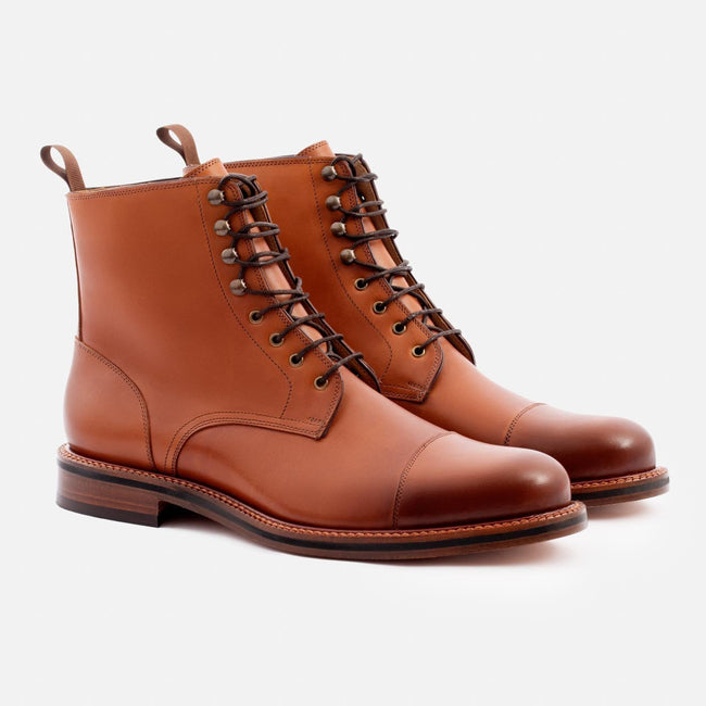 Dowler Cap-toe Boot - Calfskin Leather - Tan