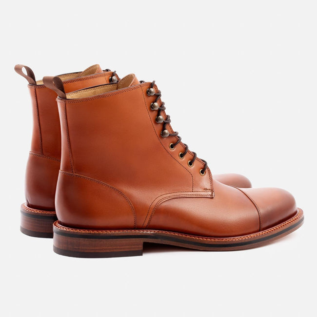 Dowler Cap-toe Boot - Calfskin Leather - Tan