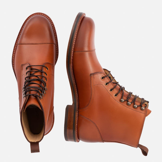 Dowler Cap-toe Boot - Calfskin Leather - Tan