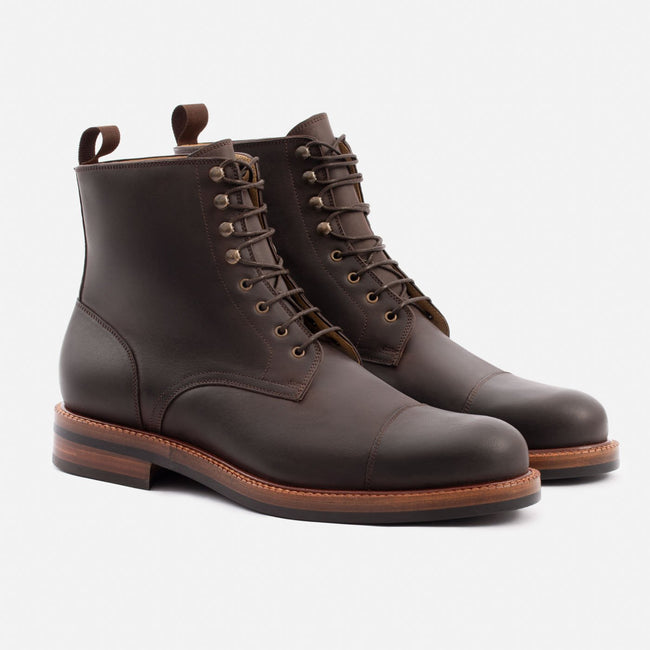 Dowler Cap-toe Boot - Pull-Up Leather - Dark Brown