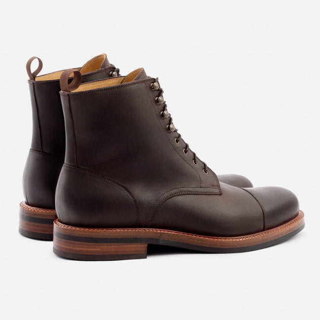 Dowler Cap-toe Boot - Pull-Up Leather - Dark Brown