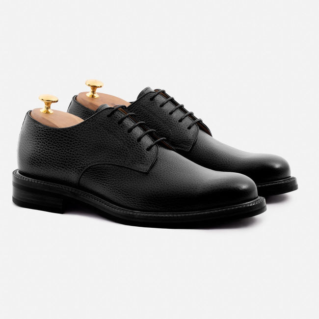 Dunham Derby - Pebble Grain Leather - Black