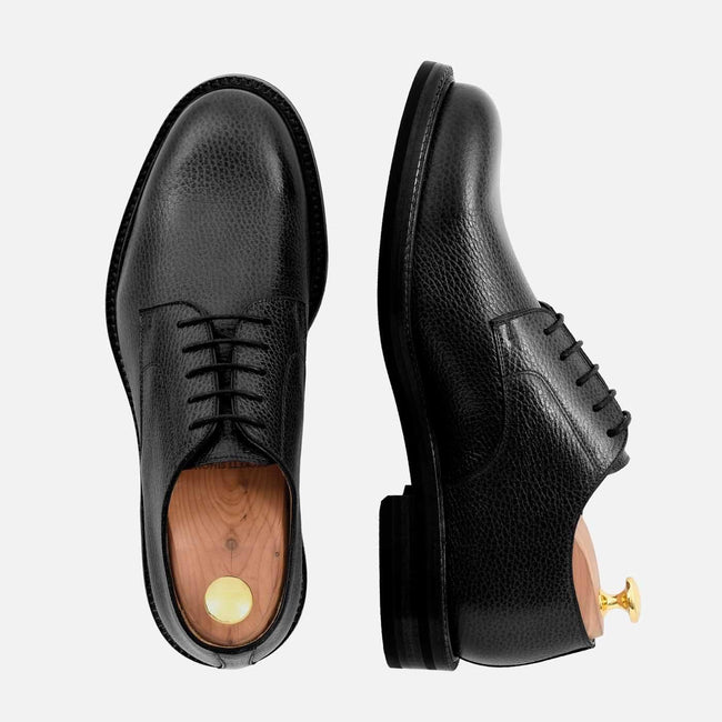 Dunham Derby - Pebble Grain Leather - Black