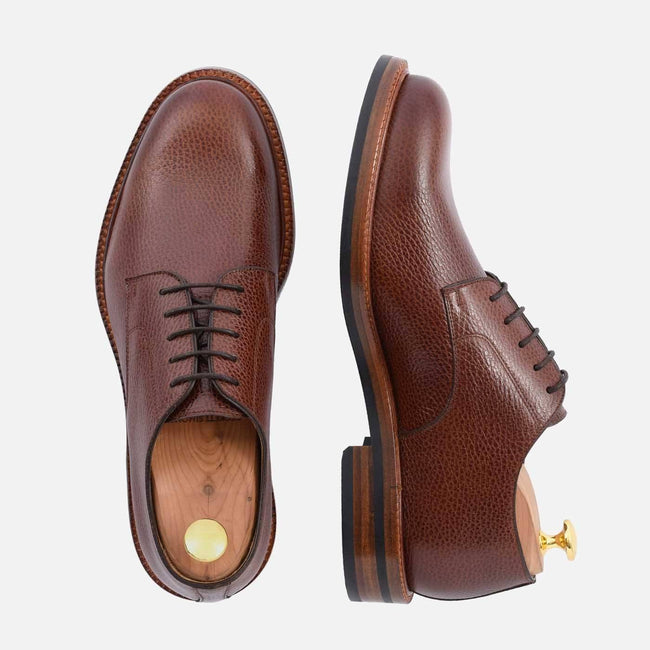 Dunham Derby - Pebble Grain Leather - Oxblood