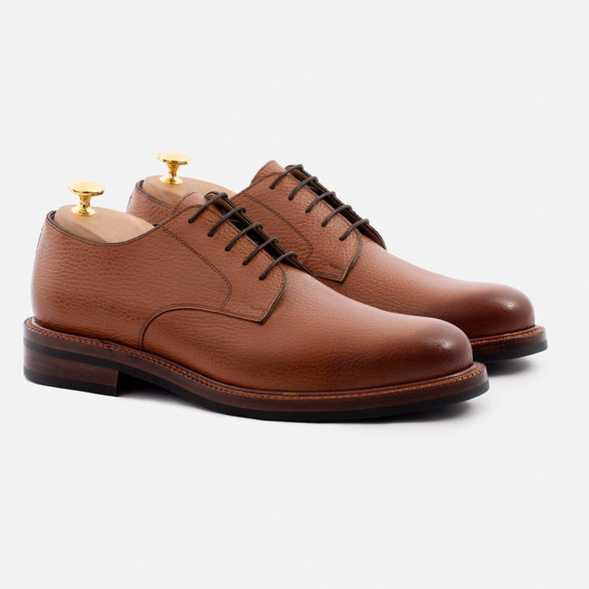 Dunham Derby - Pebble Grain Leather - Tan