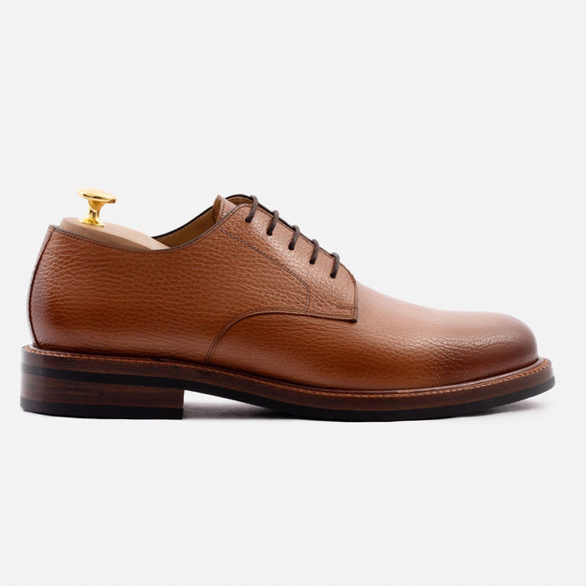 Dunham Derby - Pebble Grain Leather - Tan