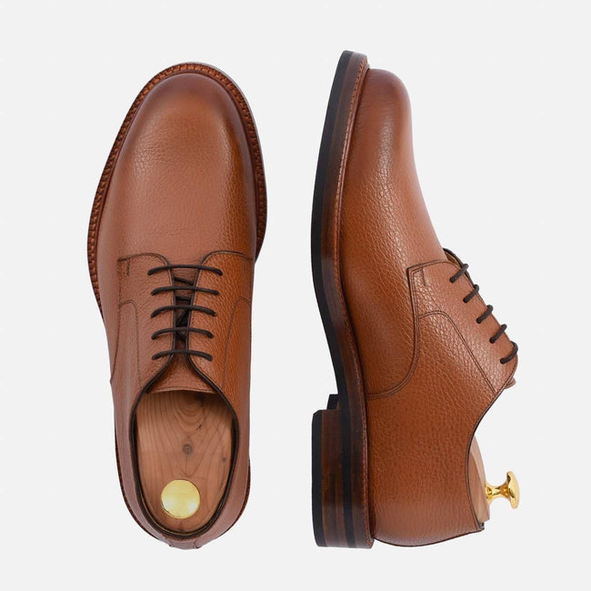 Dunham Derby - Pebble Grain Leather - Tan