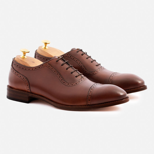 Durant Oxford Brogues - Calfskin Leather - Oak