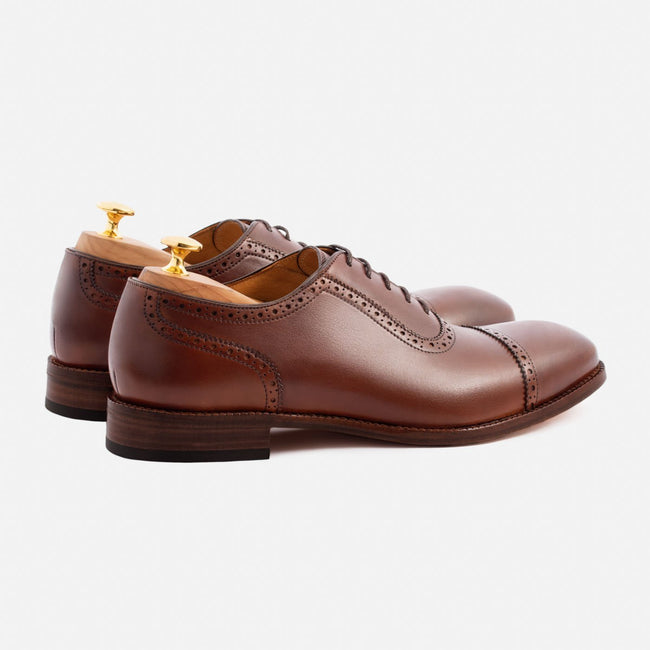 Durant Oxford Brogues - Calfskin Leather - Oak