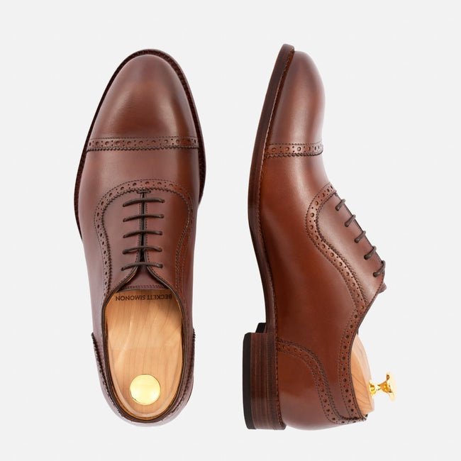 Durant Oxford Brogues - Calfskin Leather - Oak