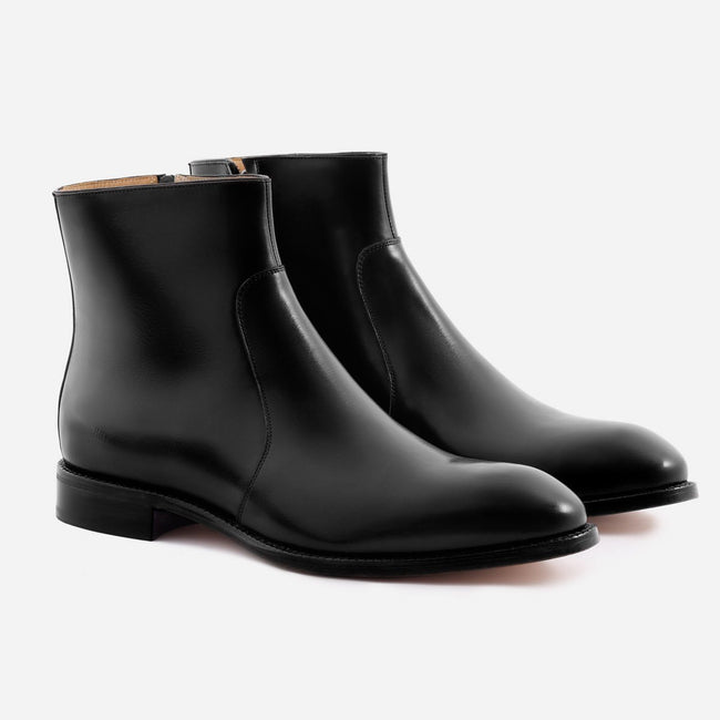 Easton Side-Zip Boot - Calfskin Leather - Black