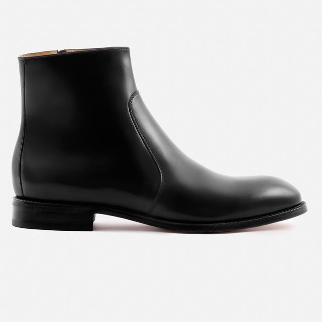Easton Side-Zip Boot - Calfskin Leather - Black