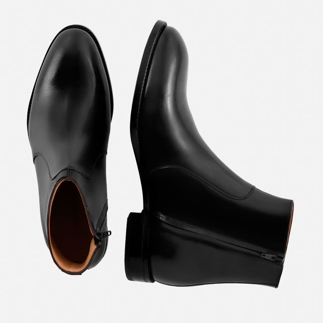 Easton Side-Zip Boot - Calfskin Leather - Black