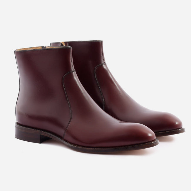 Easton Side-Zip Boot - Calfskin Leather - Bordeaux