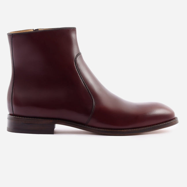 Easton Side-Zip Boot - Calfskin Leather - Bordeaux