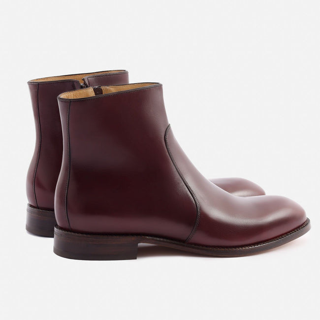Easton Side-Zip Boot - Calfskin Leather - Bordeaux
