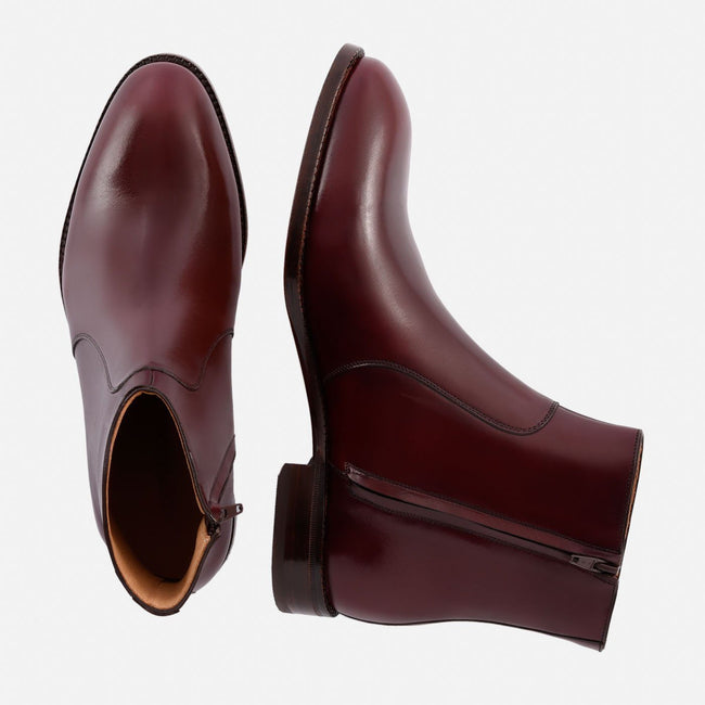 Easton Side-Zip Boot - Calfskin Leather - Bordeaux