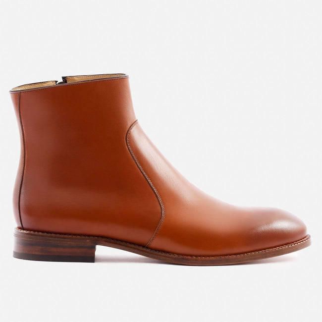 Easton Side-Zip Boot - Calfskin Leather - Tan
