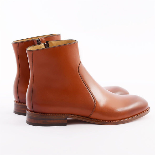 Easton Side-Zip Boot - Calfskin Leather - Tan
