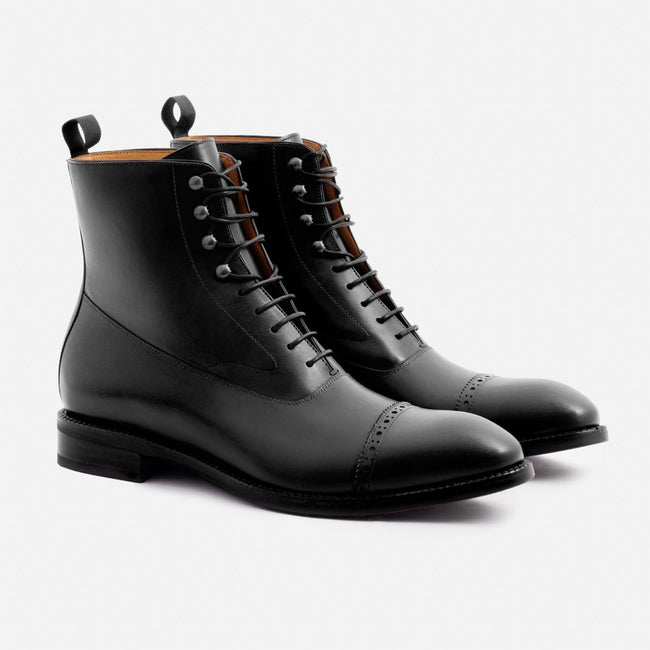 Elliot Balmoral Boot - Calfskin Leather - Black