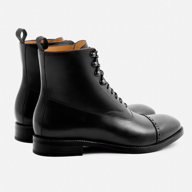 Elliot Balmoral Boot - Calfskin Leather - Black
