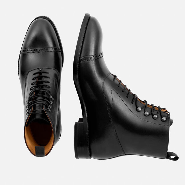 Elliot Balmoral Boot - Calfskin Leather - Black