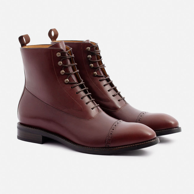 Elliot Balmoral Boot - Calfskin Leather - Bordeaux