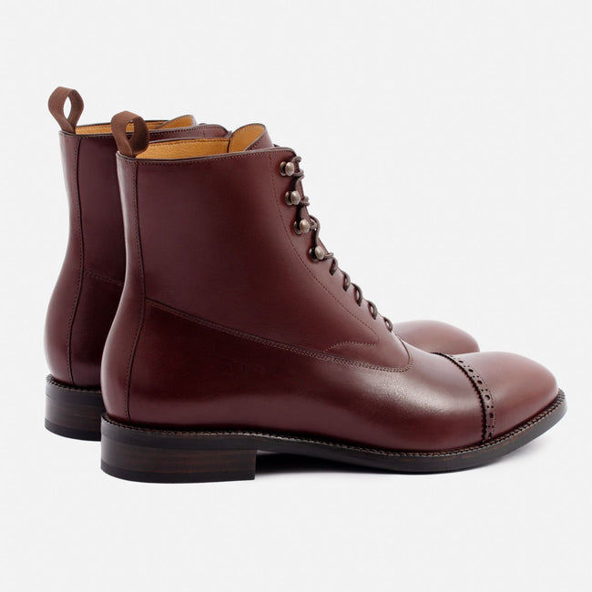 Elliot Balmoral Boot - Calfskin Leather - Bordeaux